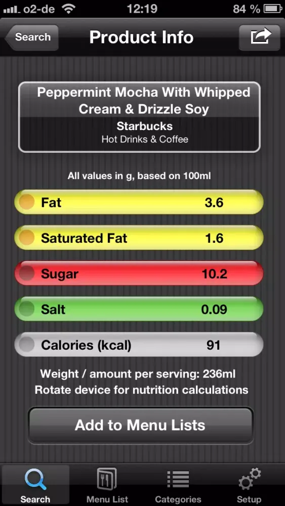 Zrzuty ekranu Fast Food Restaurant Nutrition Menu Finder, Calories Counter, Weight Calculator & Tracking Journal (Free)