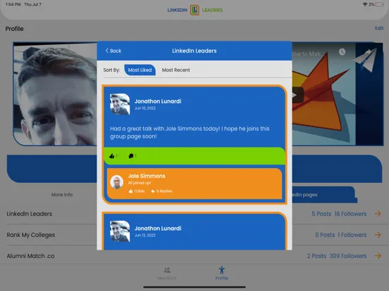 Screenshot di Linked Leaders iPad 