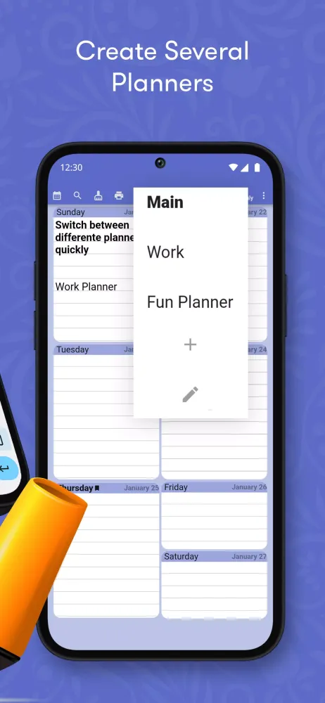 Weekly Planner Screenshots