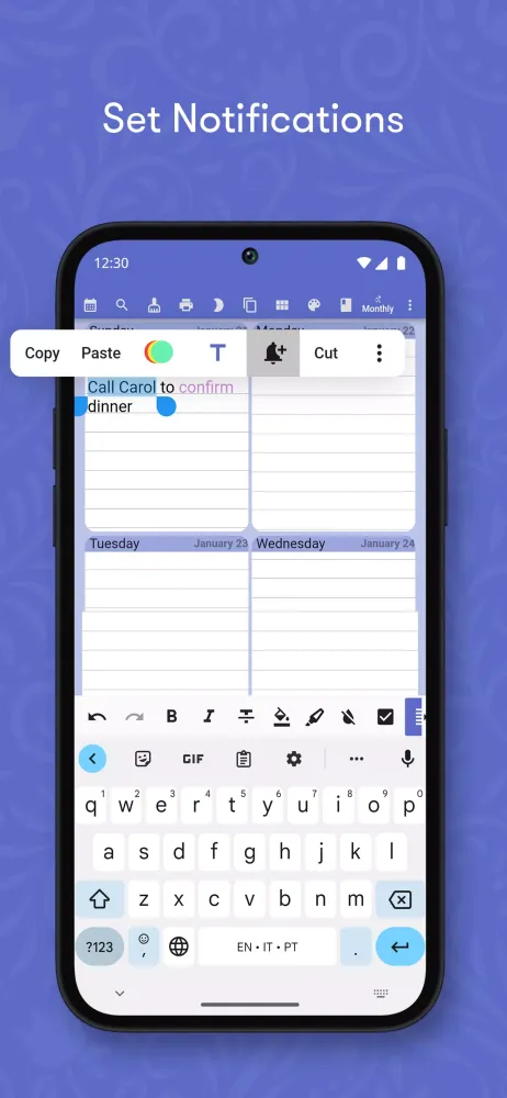 Weekly Planner Screenshots