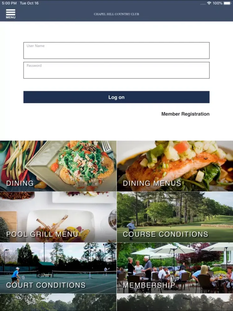 Chapel Hill Country Club iPad  스크린샷