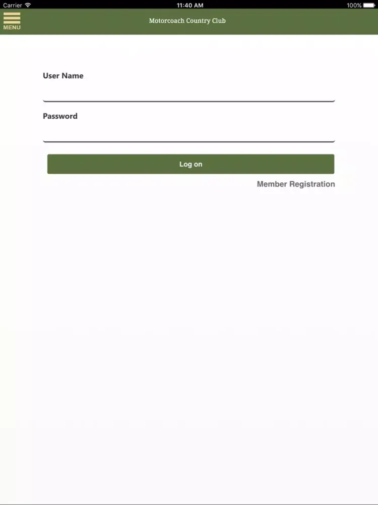 Motorcoach Country Club iPad 应用截图