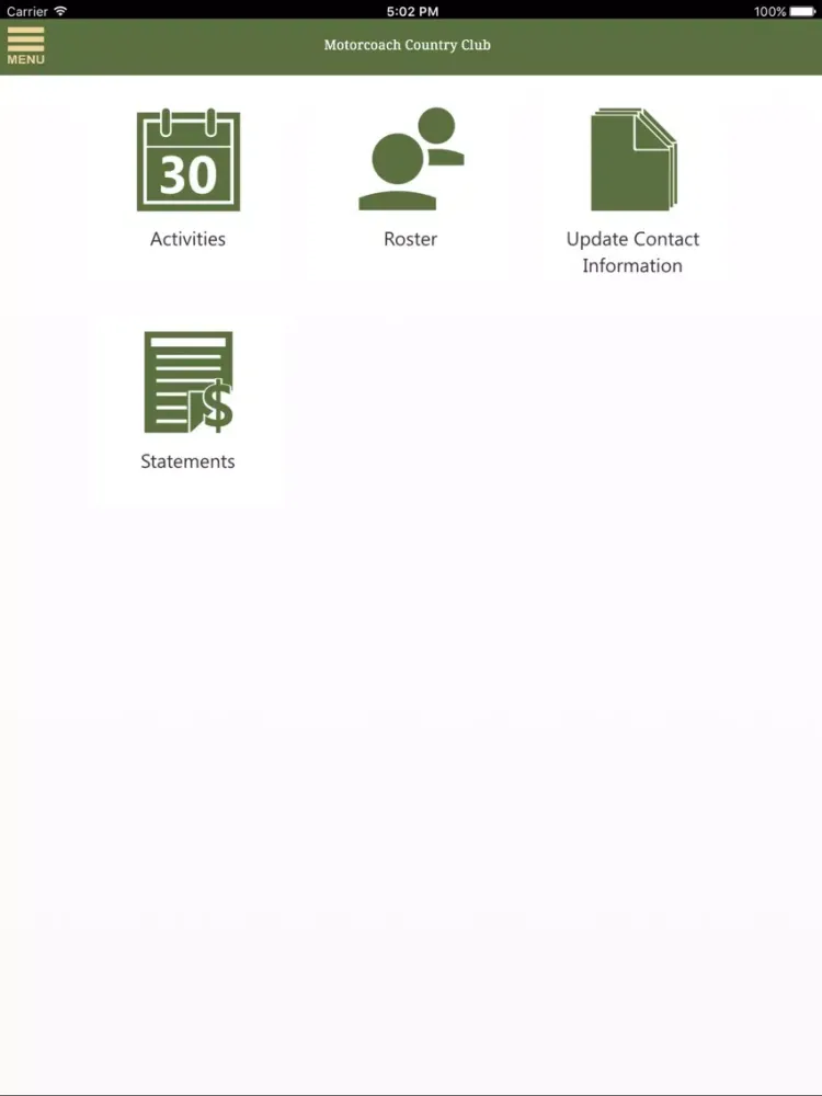 Motorcoach Country Club iPad 应用截图