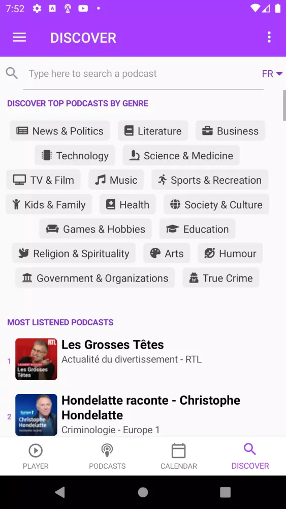 Capturas de tela do Podcasts Player and tracker