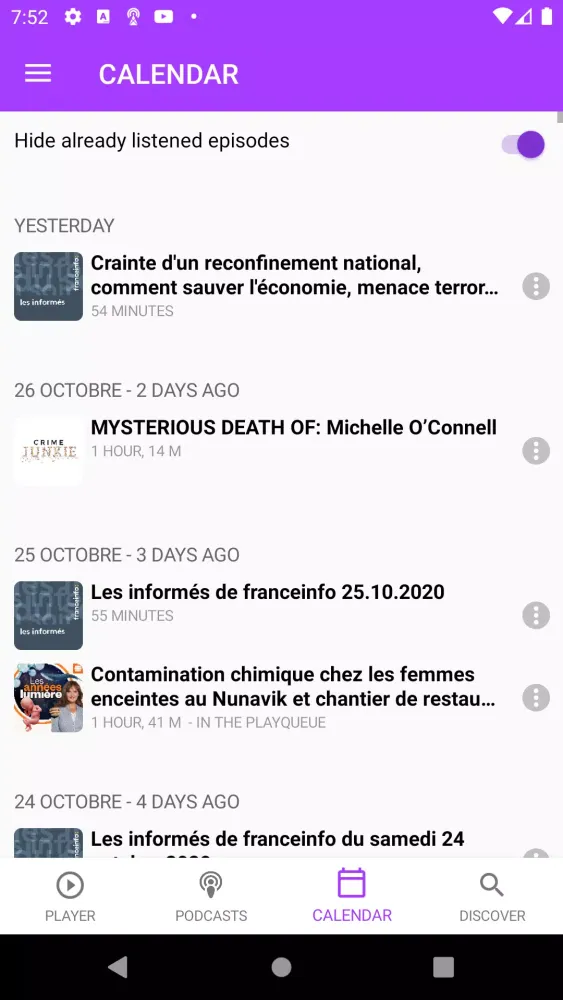 Capturas de tela do Podcasts Player and tracker