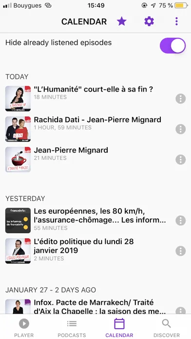 Podcasts Tracker 스크린샷