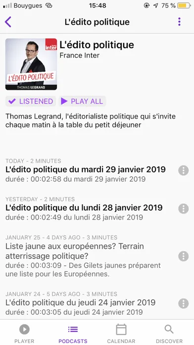 Podcasts Tracker 스크린샷