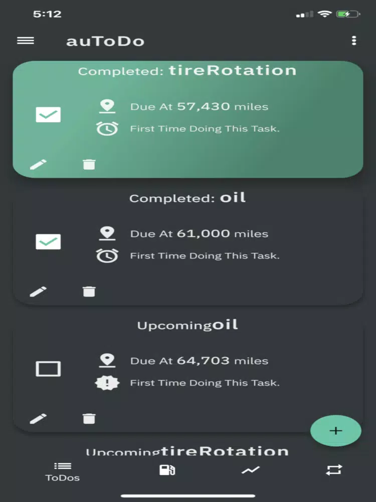 auToDo Simple Car Maintenance iPad  سکرین شاٹس