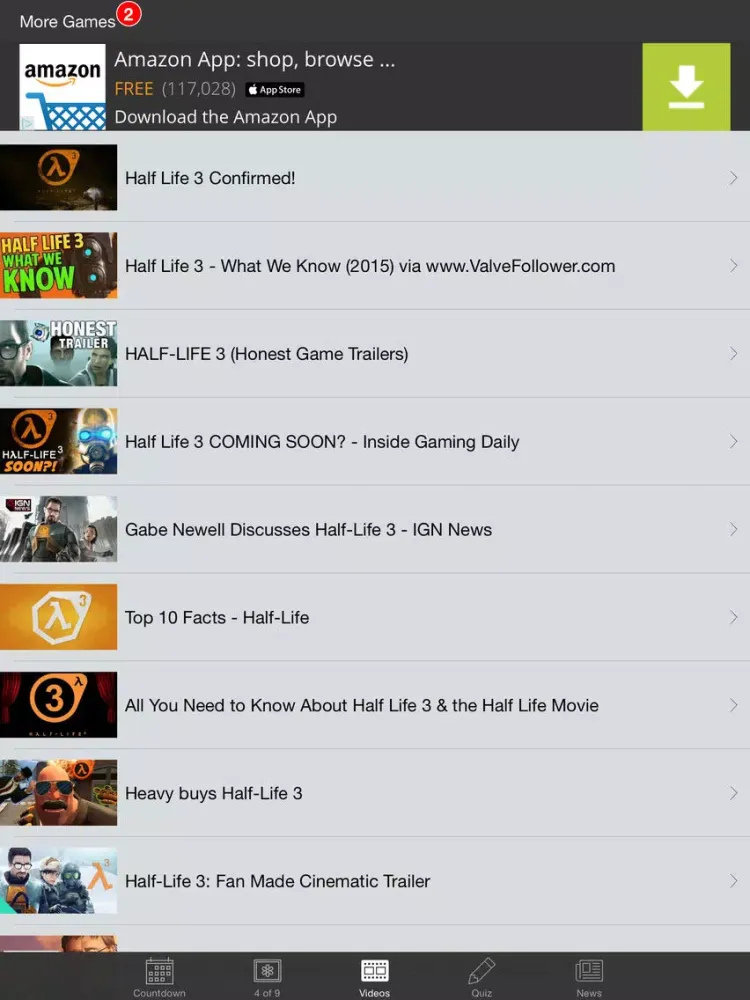 Countdown - Half-Life 3 Edition iPad 應用截圖