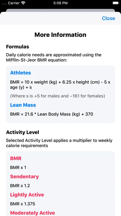Tangkapan skrin IIFYM Macro/Calorie Calculator