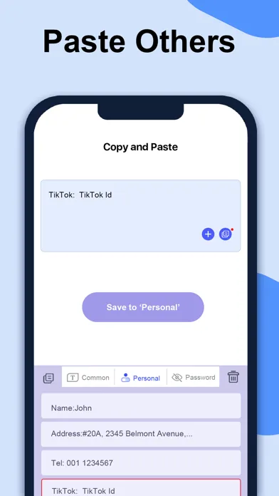 ภาพหน้าจอของ Copy and Paste