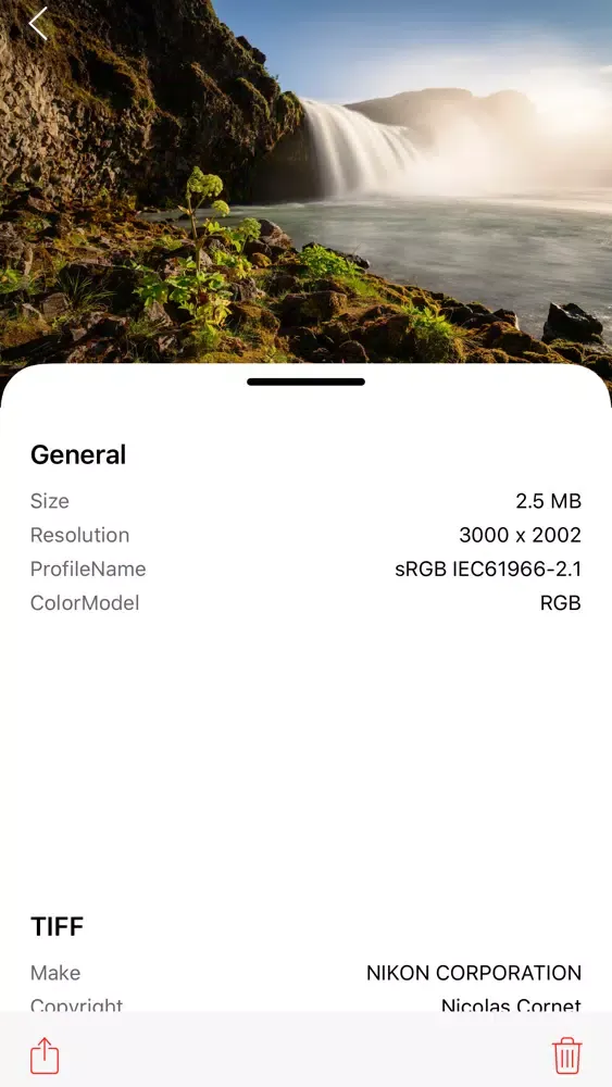 Image EXIF Data Viewer 스크린샷