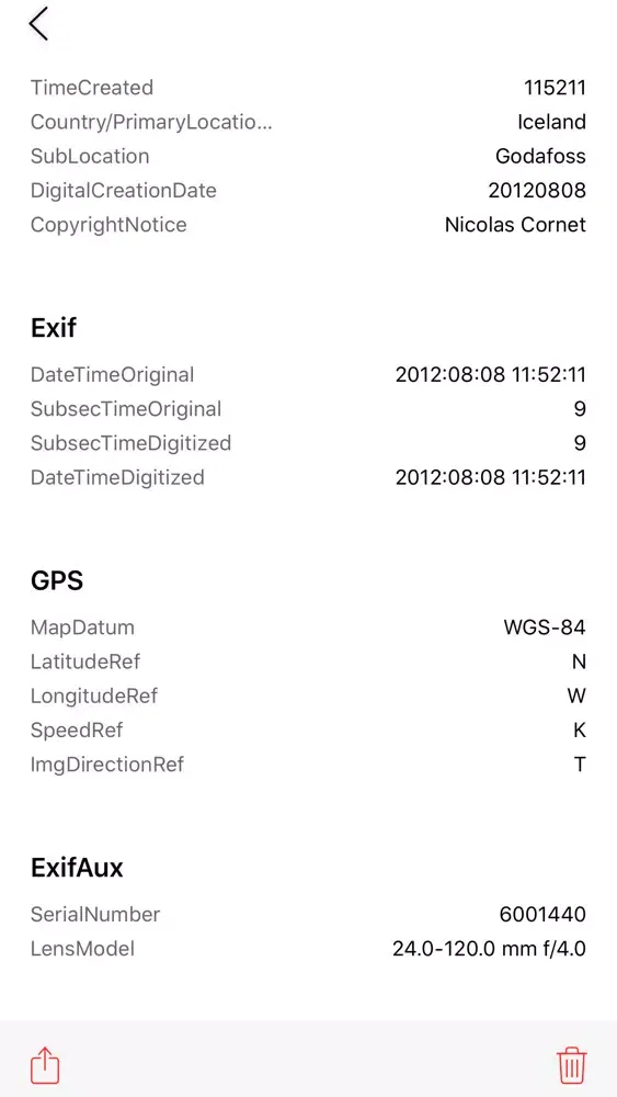 Image EXIF Data Viewer 스크린샷