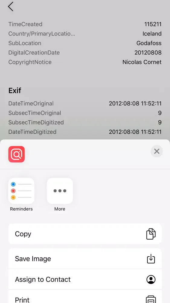 Image EXIF Data Viewer 스크린샷