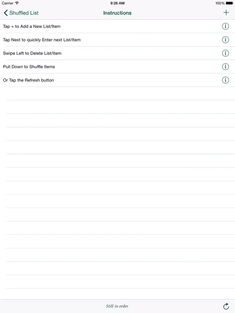 Shuffled List iPad  Ekran Görüntüleri