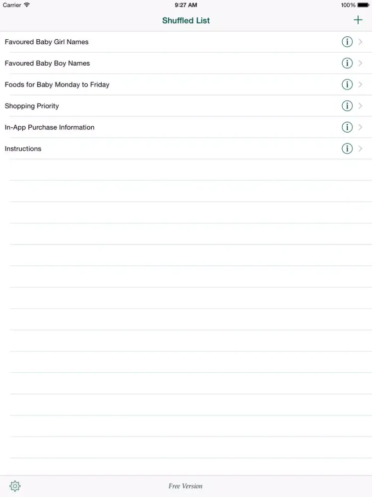 Shuffled List iPad  Ekran Görüntüleri