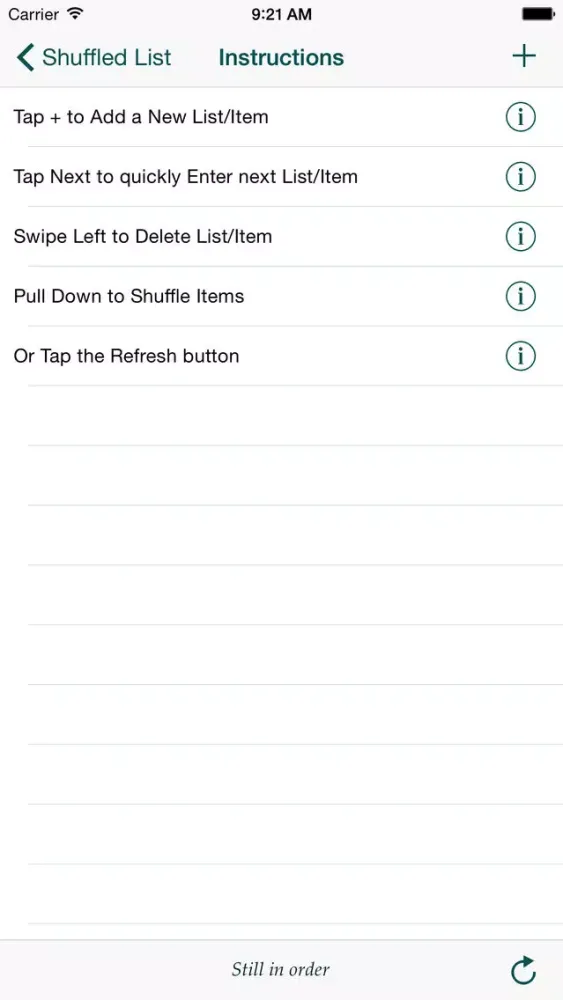 Shuffled List Ekran Görüntüleri