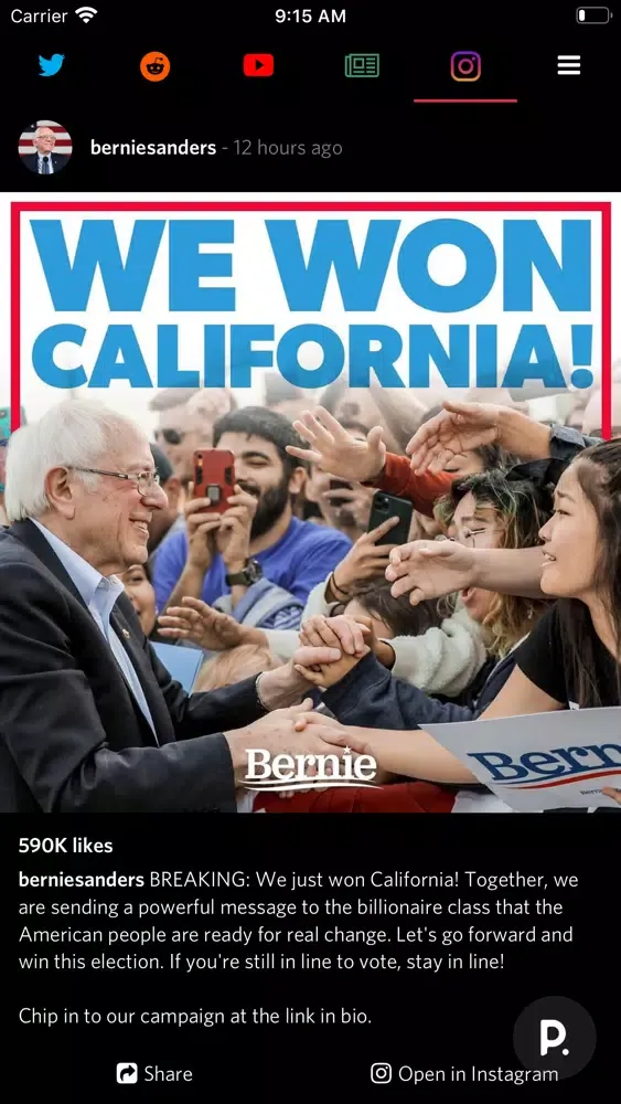 Capturas de pantalla de Politics: Bernie, Trump, Obama