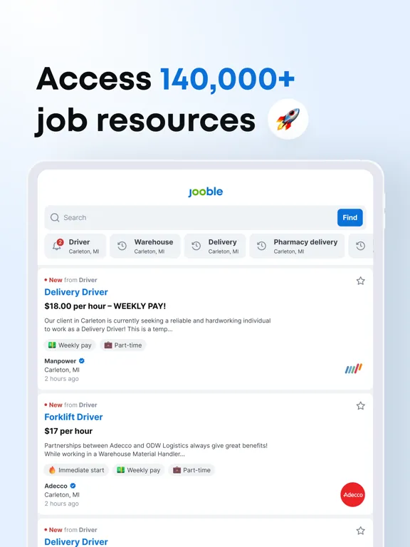 Zrzuty ekranu Jooble - Job Search Simplified iPad 