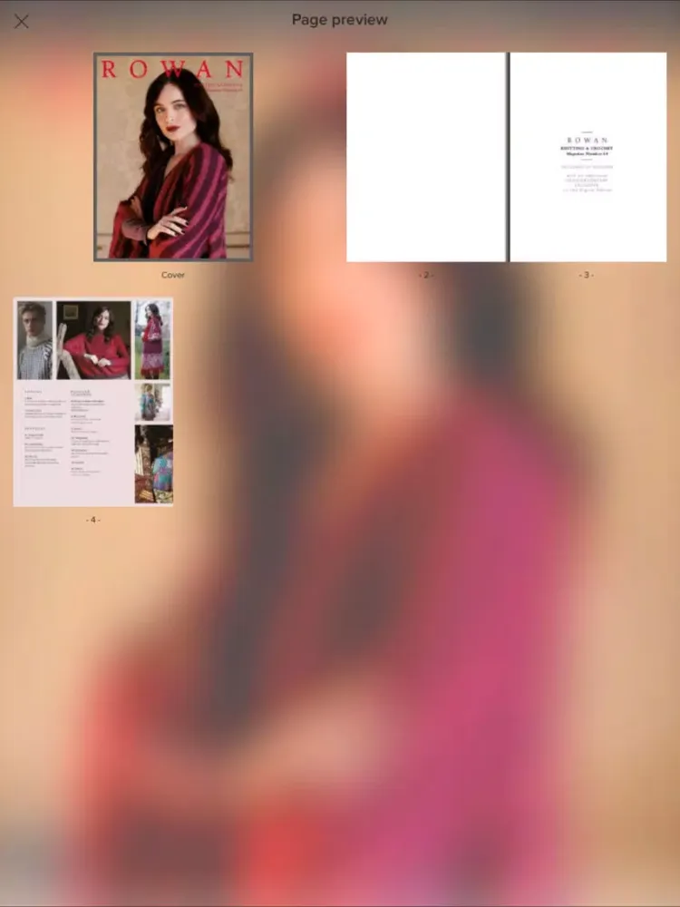 Capturas de tela do Rowan Yarns Magazine iPad 