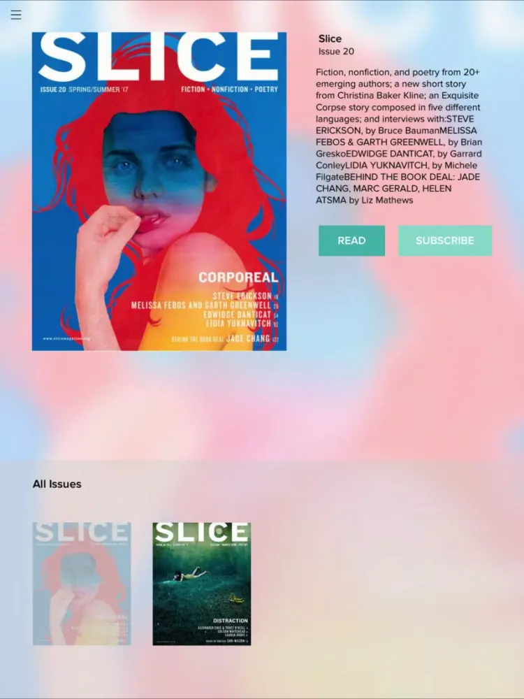 Slice Literary Magazine iPad 應用截圖