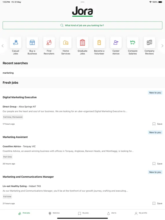 Jora Jobs: Job Search App iPad  Ekran Görüntüleri