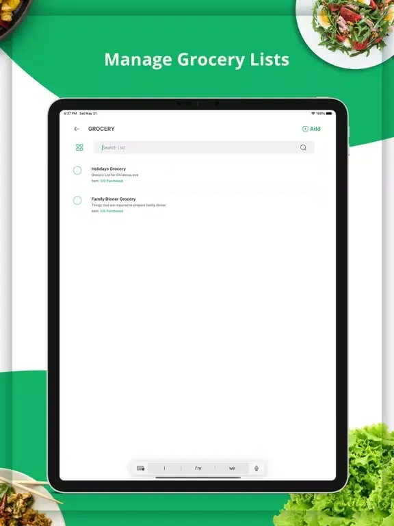 Captures d'écran de Healthy Recipe Manager - Meals iPad 
