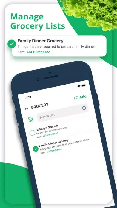 Captures d'écran de Healthy Recipe Manager - Meals