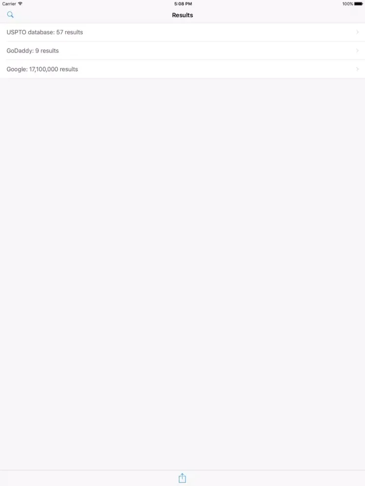 TM-rex - trademark search of USPTO database, Google, and GoDaddy iPad 应用截图