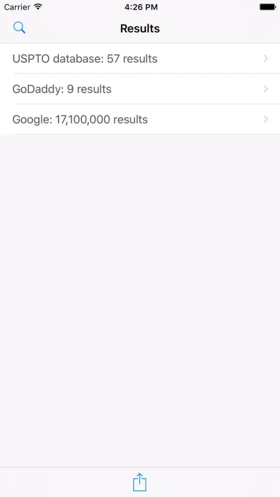 TM-rex - trademark search of USPTO database, Google, and GoDaddy应用截图