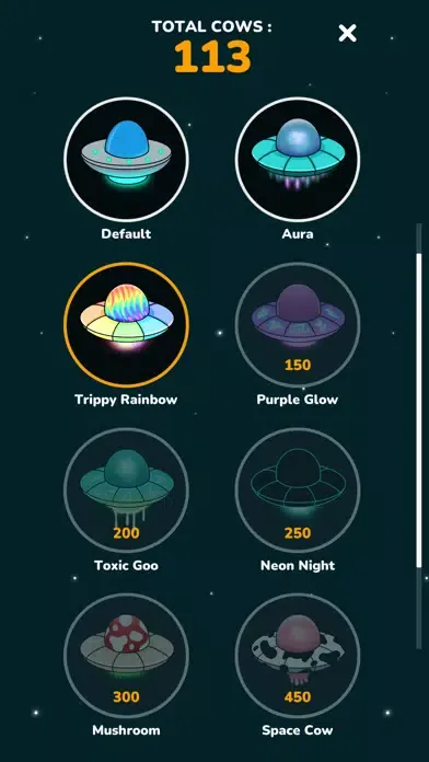 Tangkapan skrin Space Cows