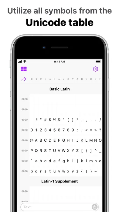 UniChar — Unicode Keyboard Screenshots