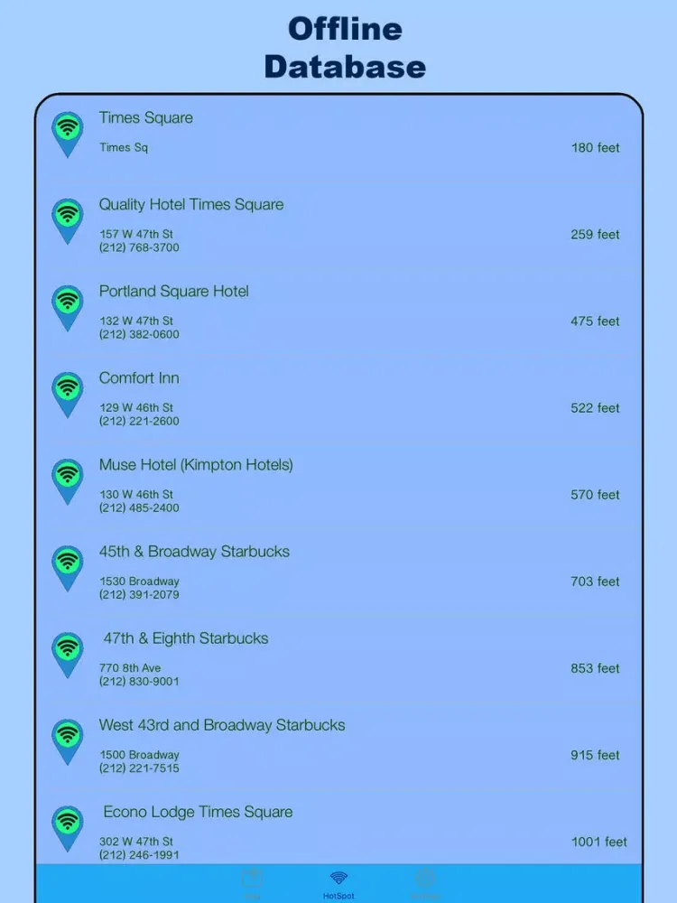 New York WiFi Pro - All Hotspots over NY city iPad  Screenshots