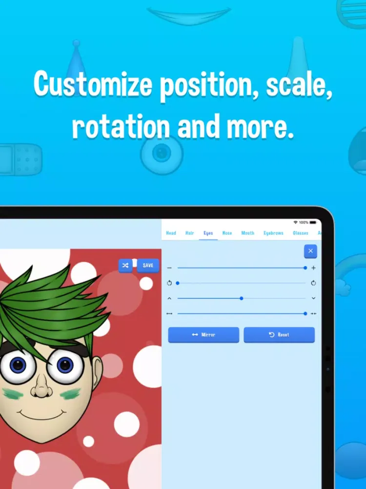 Tangkapan skrin Cartoon Character Creator iPad 
