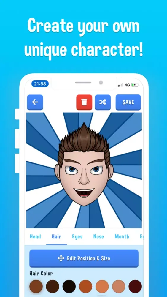 Tangkapan skrin Cartoon Character Creator