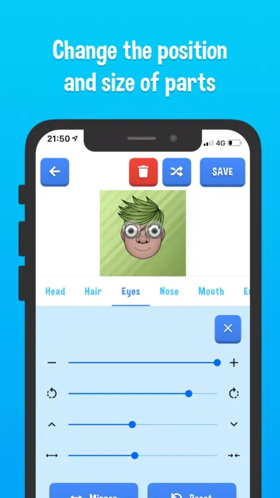 Tangkapan skrin Cartoon Character Creator