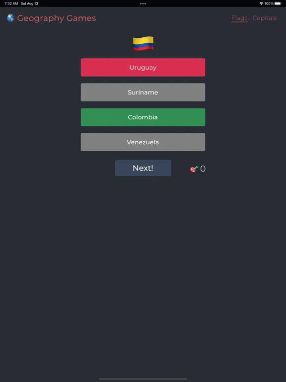 Flag and capital iPad 应用截图