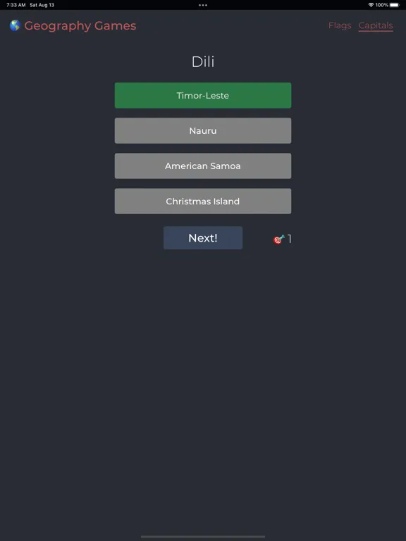 Flag and capital iPad 应用截图