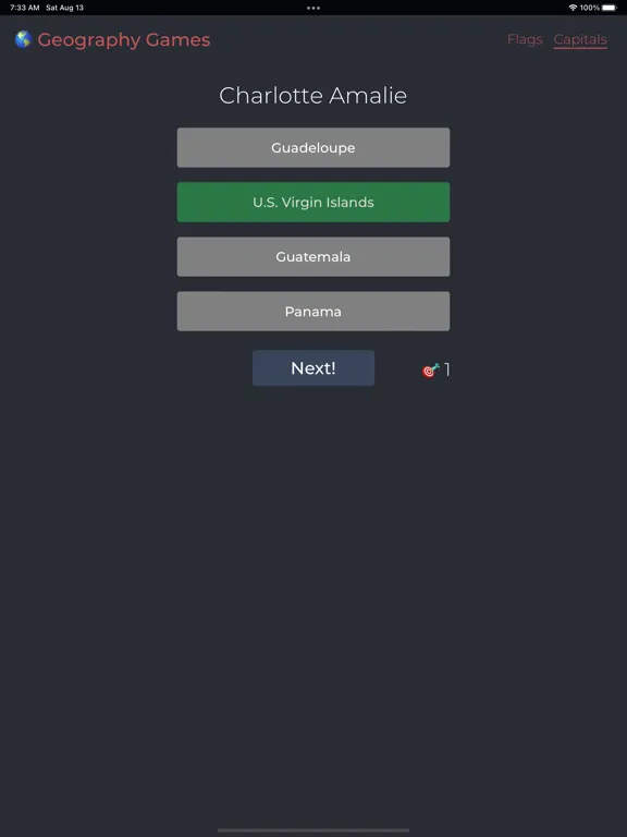Flag and capital iPad 应用截图