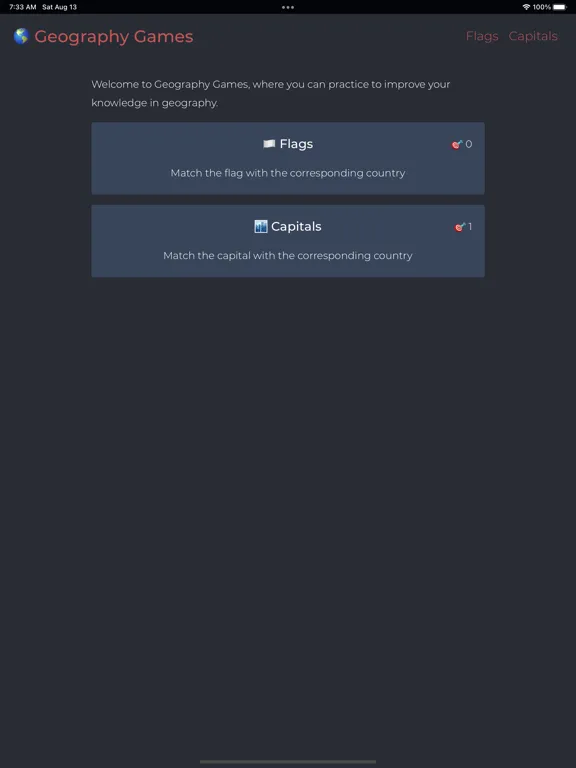 Flag and capital iPad 应用截图