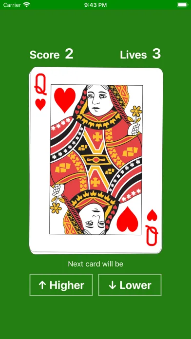 Higher or Lower card game easy Screenshots