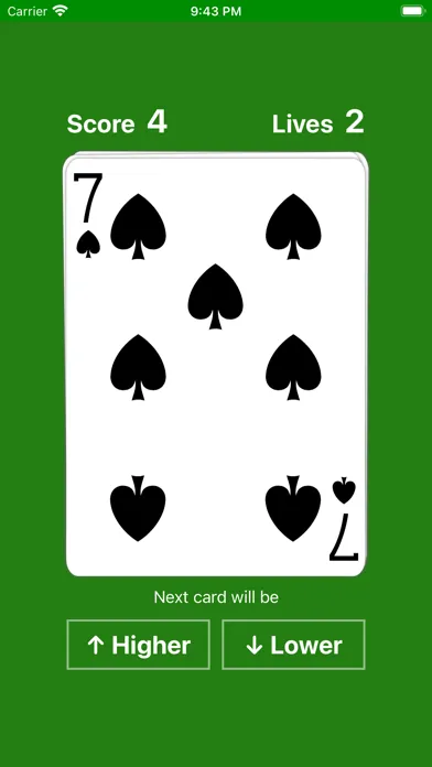 Higher or Lower card game easy Screenshots