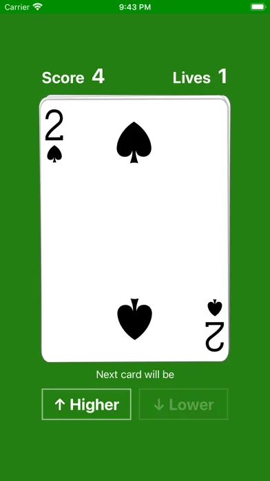 Higher or Lower card game easy Screenshots