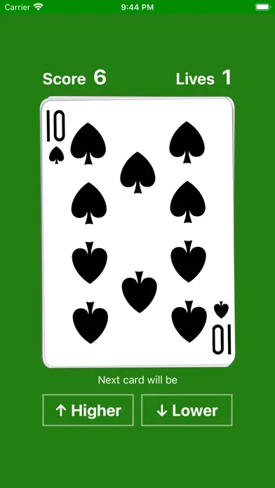 Higher or Lower card game easy Screenshots