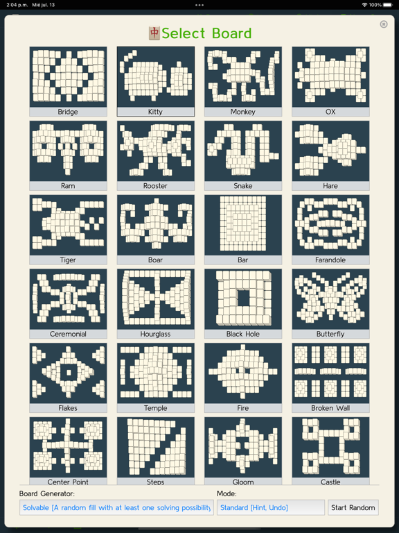Mahjong solitarie classic game iPad 應用截圖