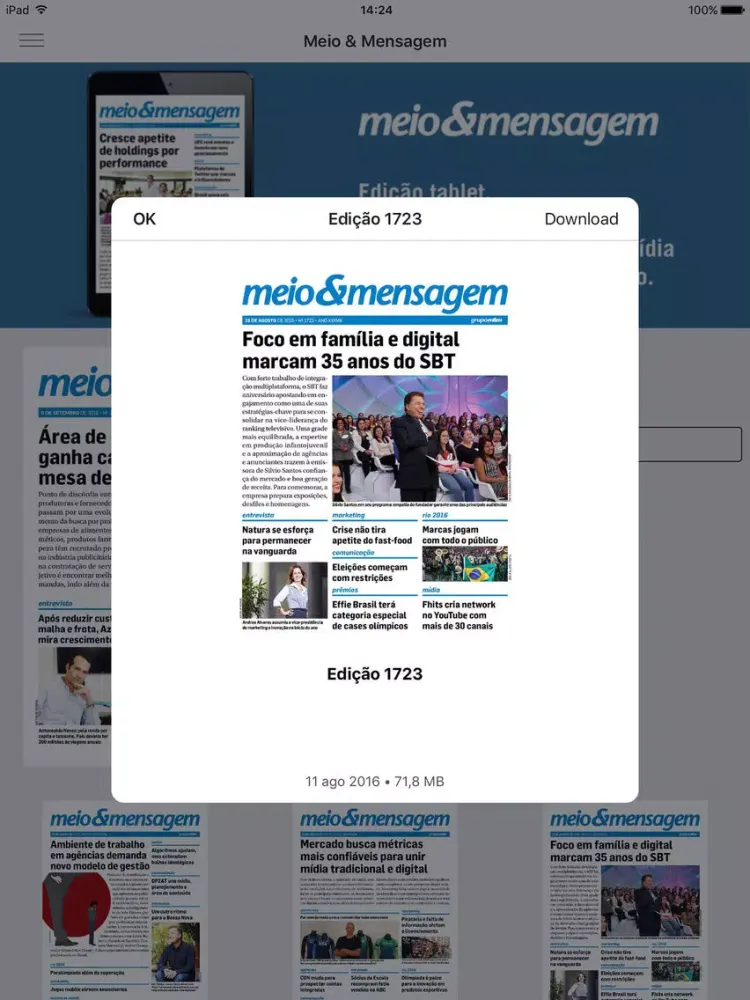 Jornal Meio & Mensagem iPad 应用截图