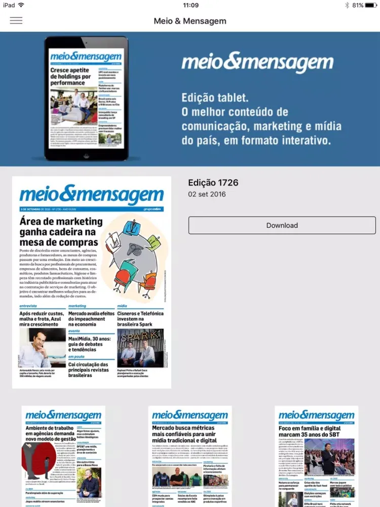Jornal Meio & Mensagem iPad 应用截图