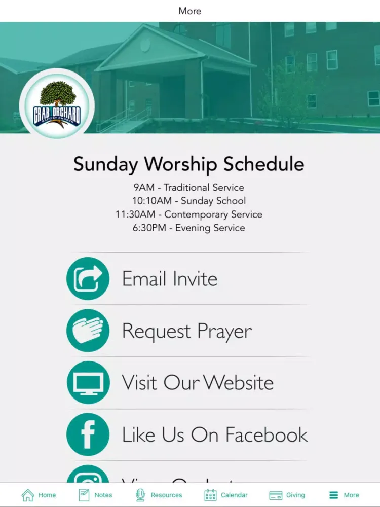 Crab Orchard Baptist Church iPad  سکرین شاٹس