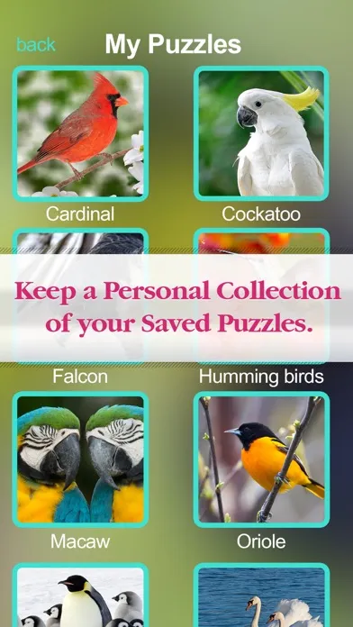 Captures d'écran de Birds Jigsaw Free - Collection Of Unique Puzzle Pics Of Falcons & Penguins