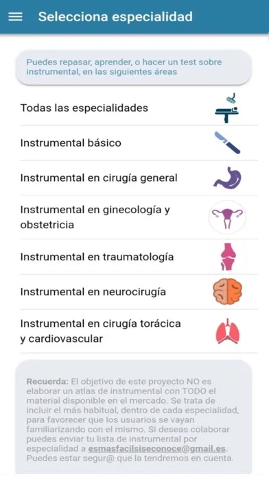 Capturas de tela do Instrumental en quirófano